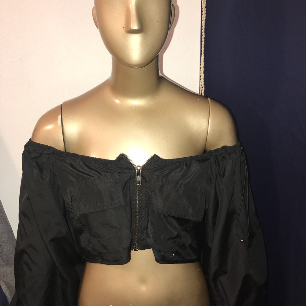 Black sheer crop top